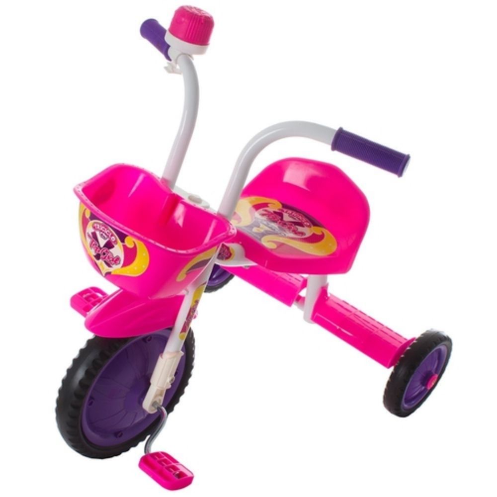 Triciclo Infantil para Crianças Ultra Bikes Top Girl Rosa e Branco TUJ-04BCRS
