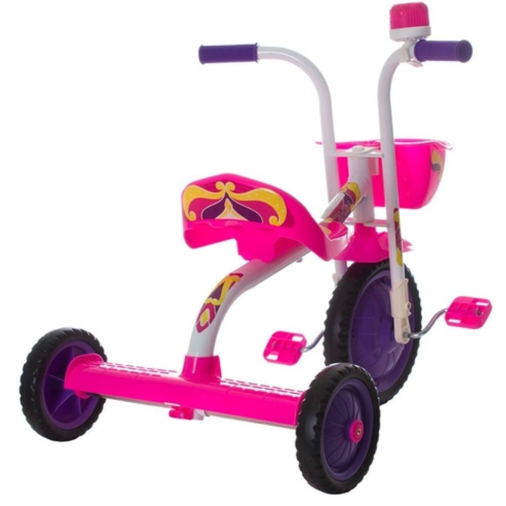 Triciclo Infantil para Crianças Ultra Bikes Top Girl Rosa e Branco TUJ-04BCRS