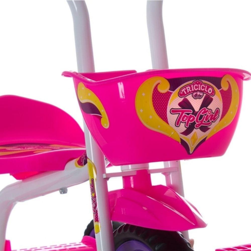 Triciclo Infantil para Crianças Ultra Bikes Top Girl Rosa e Branco TUJ-04BCRS