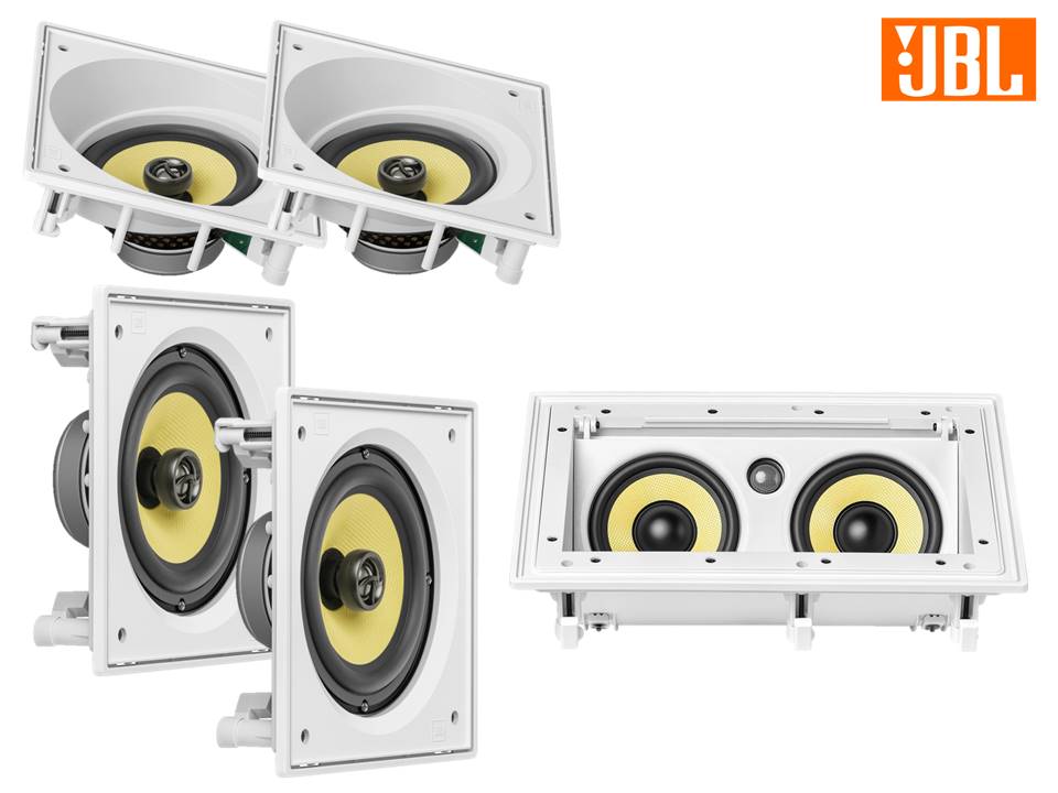 Kit JBL Caixa Som Ambiente Arandela Branca 2 CI6S + 2 CI6SA + CI55RA - 580 WRMS