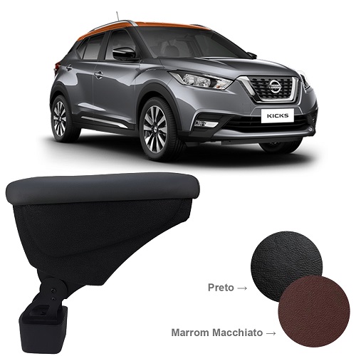 Apoio de Braço Nissan Kicks 16/19 Sintetico Marrom Macchiato - Artefactum