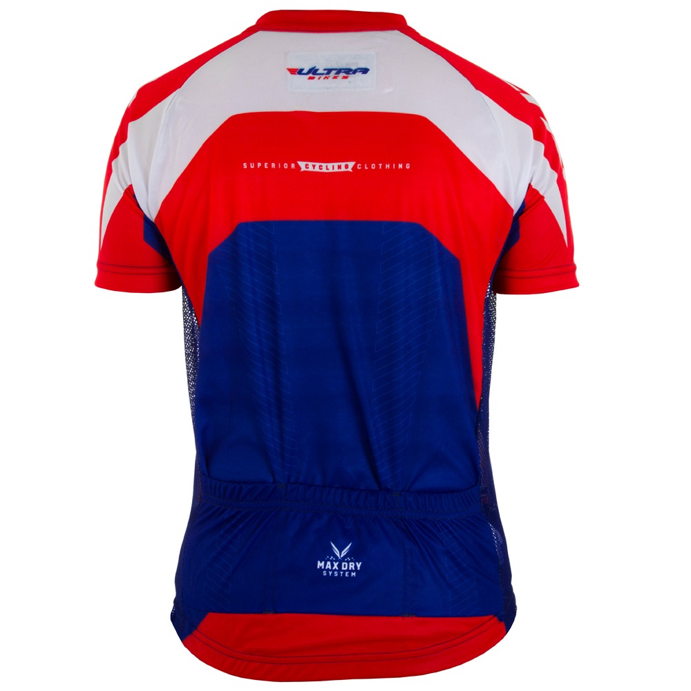 Camisa Ciclismo Ultra Bikes Max Dry Azul/Vermelho Tamanho G