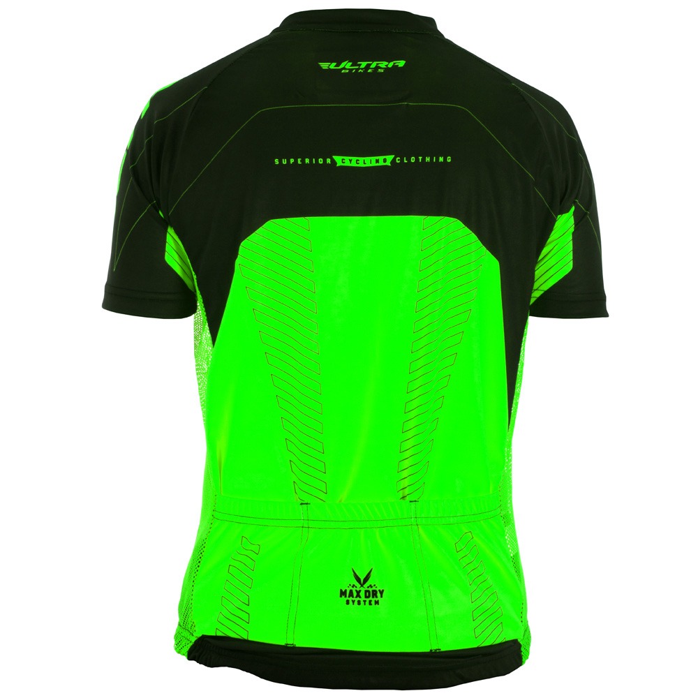 Camisa Ciclismo Ultra Bikes Max Dry Verde/Preto Tamanho G UCP-01VDPT-G