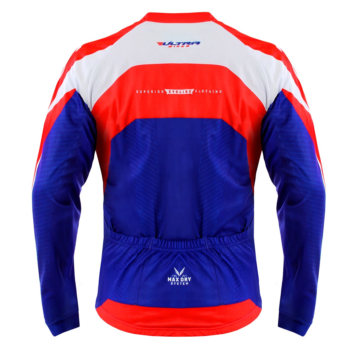 Camisa Ciclismo Manga Longa Ultra Bikes Max Dry Azul/Vermelho Tamanho G Pro Tork UCP-02AZVM-G