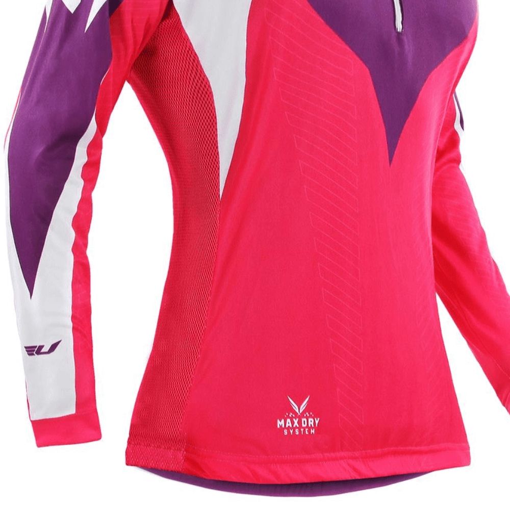 Camisa Ciclismo Manga Longa Ultra Bikes Max Dry Rosa/Lilás Tamanho P Pro Tork UCP-02RSLI-P