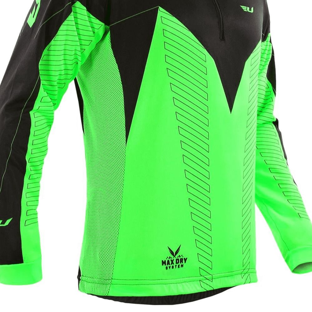 Camisa Ciclismo Manga Longa Ultra Bikes Max Dry Verde/Preto Tamanho G Pro Tork UCP-02VDPT-G