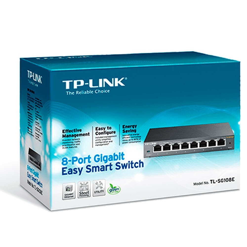 Switch 08 portas 10/100/1000 - TL-SG108E - Easy Smart - TP-Link