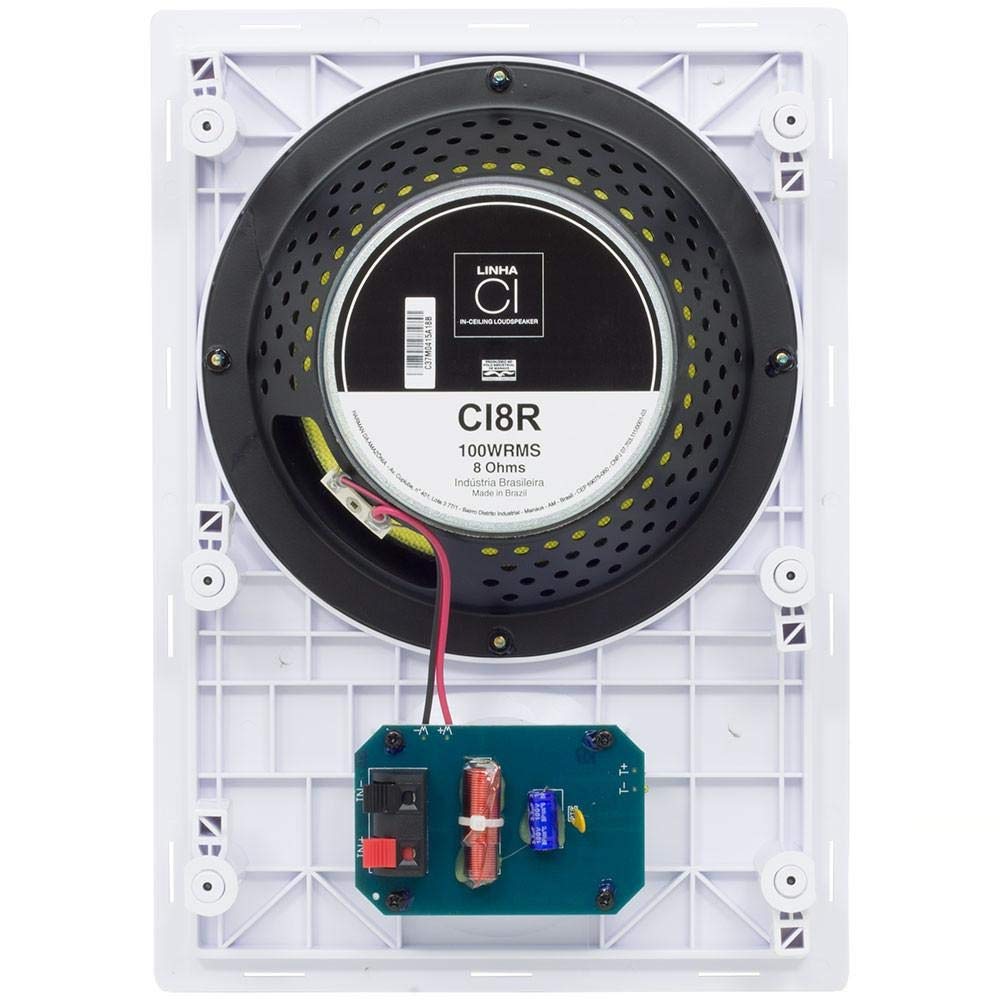 Comp PML JBL Caixa Som Ambiente Arandela Branca Retângular 8 100 WRMS CI8R DCR-E  - 2018/16403-6