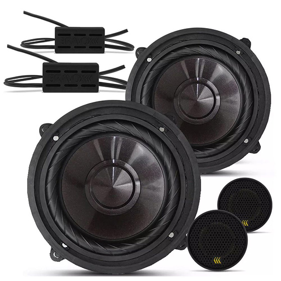 COMP Par de Alto Falantes 5 Polegadas + Tweeters Bravox CS50P 120W rms 4 Ohms 2 Vias