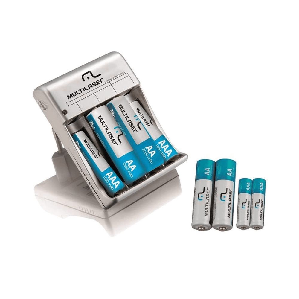Carregador de Pilhas Multilaser com Pilhas 2x AA / 2x AAA - CB093