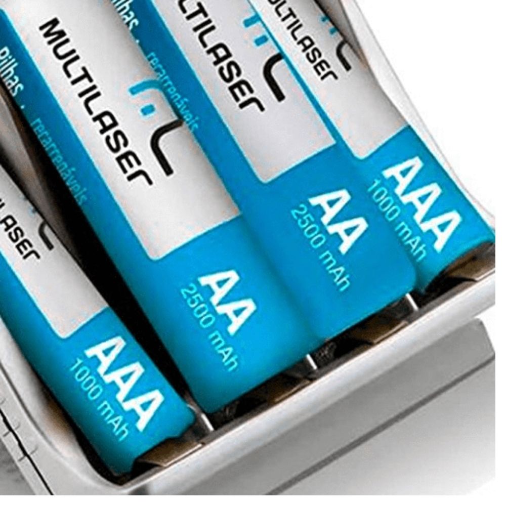 Carregador de Pilhas Multilaser com Pilhas 2x AA / 2x AAA - CB093