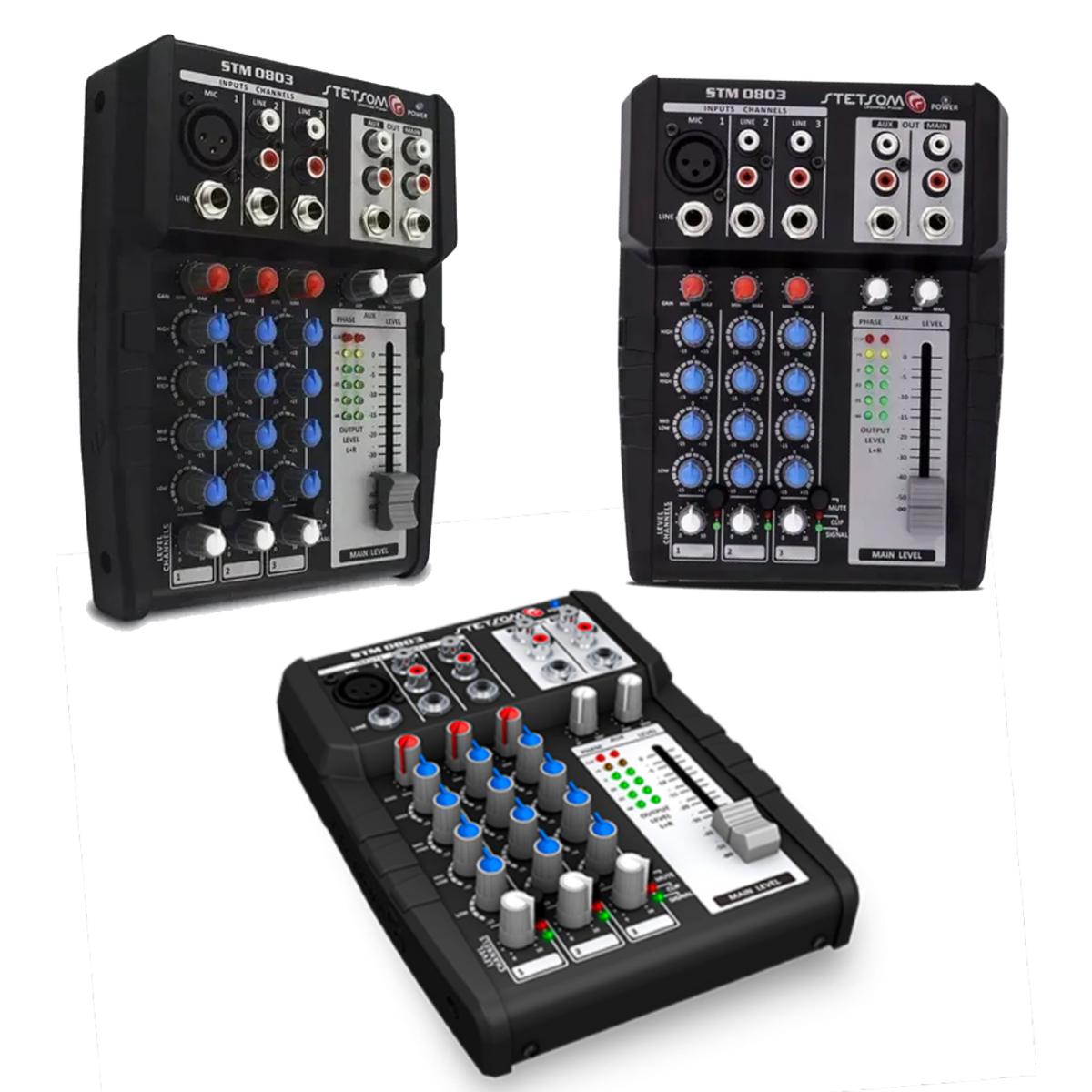 Mesa de Som Stetsom STM0803 12V 3 Canais 4 EQ Band