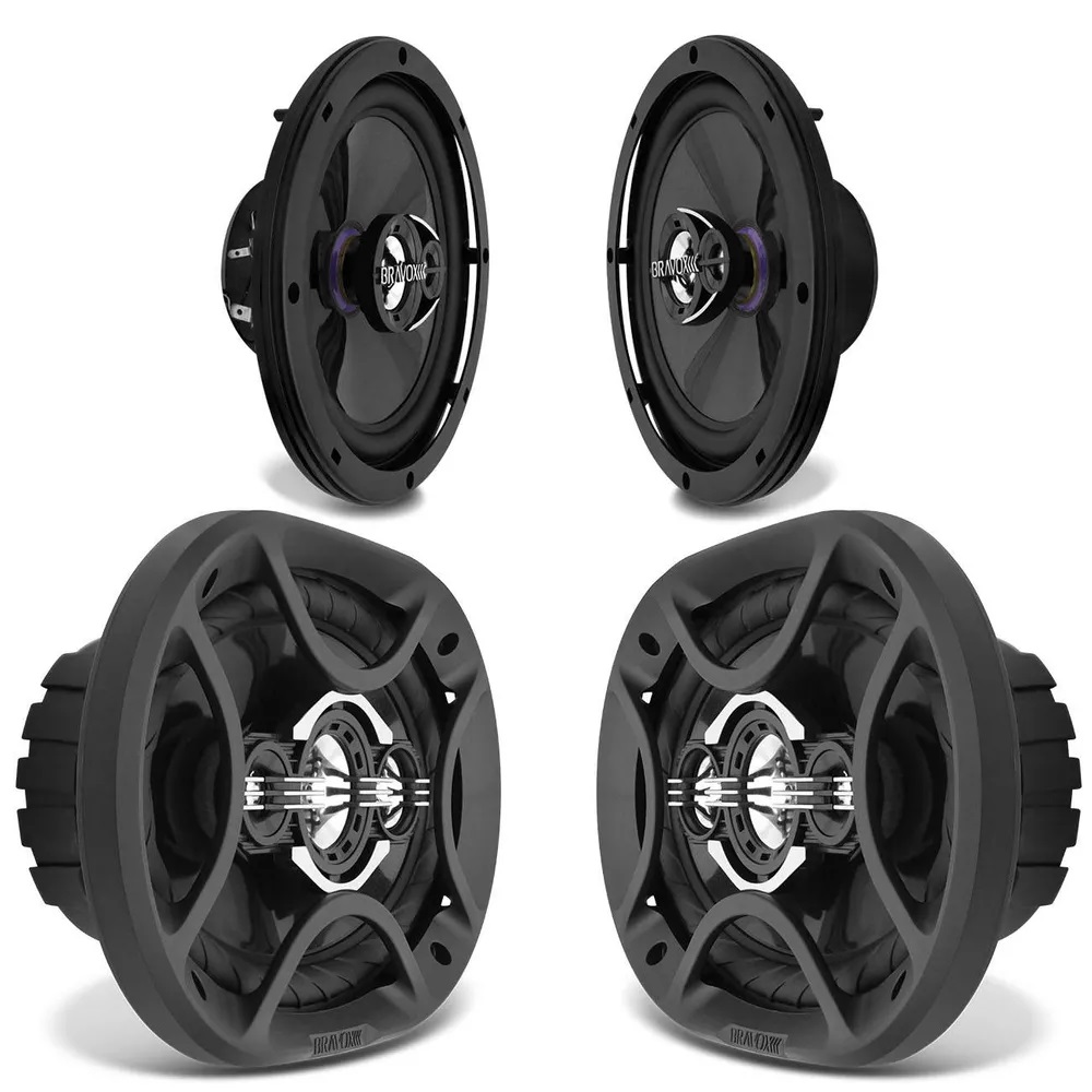 COMP Kit Fácil Bravox Premium 6x9" + 6" 300W RMS 4 Ohms Quadriaxial Triaxial