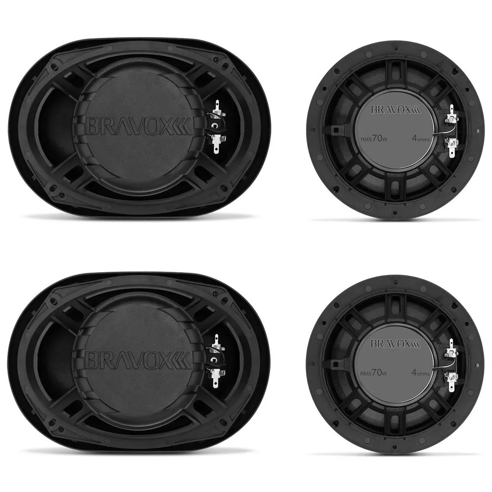 COMP Kit Fácil Bravox Premium 6x9" + 6" 300W RMS 4 Ohms Quadriaxial Triaxial