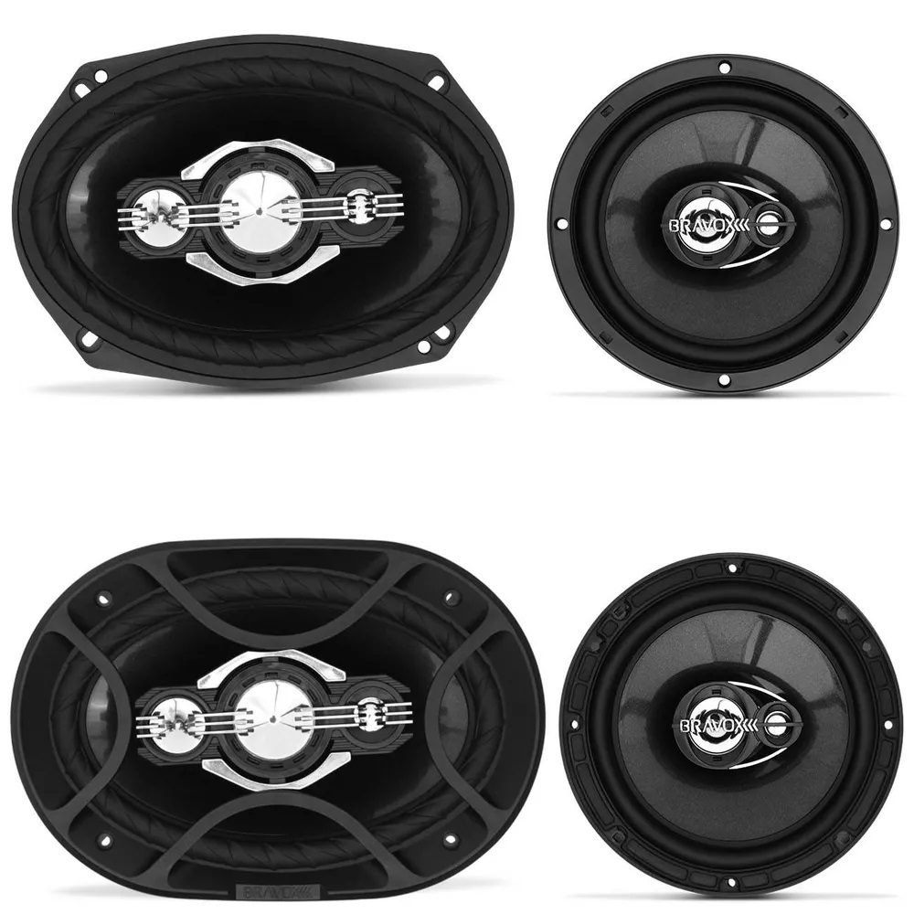 COMP Kit Fácil Bravox Premium 6x9" + 6" 300W RMS 4 Ohms Quadriaxial Triaxial