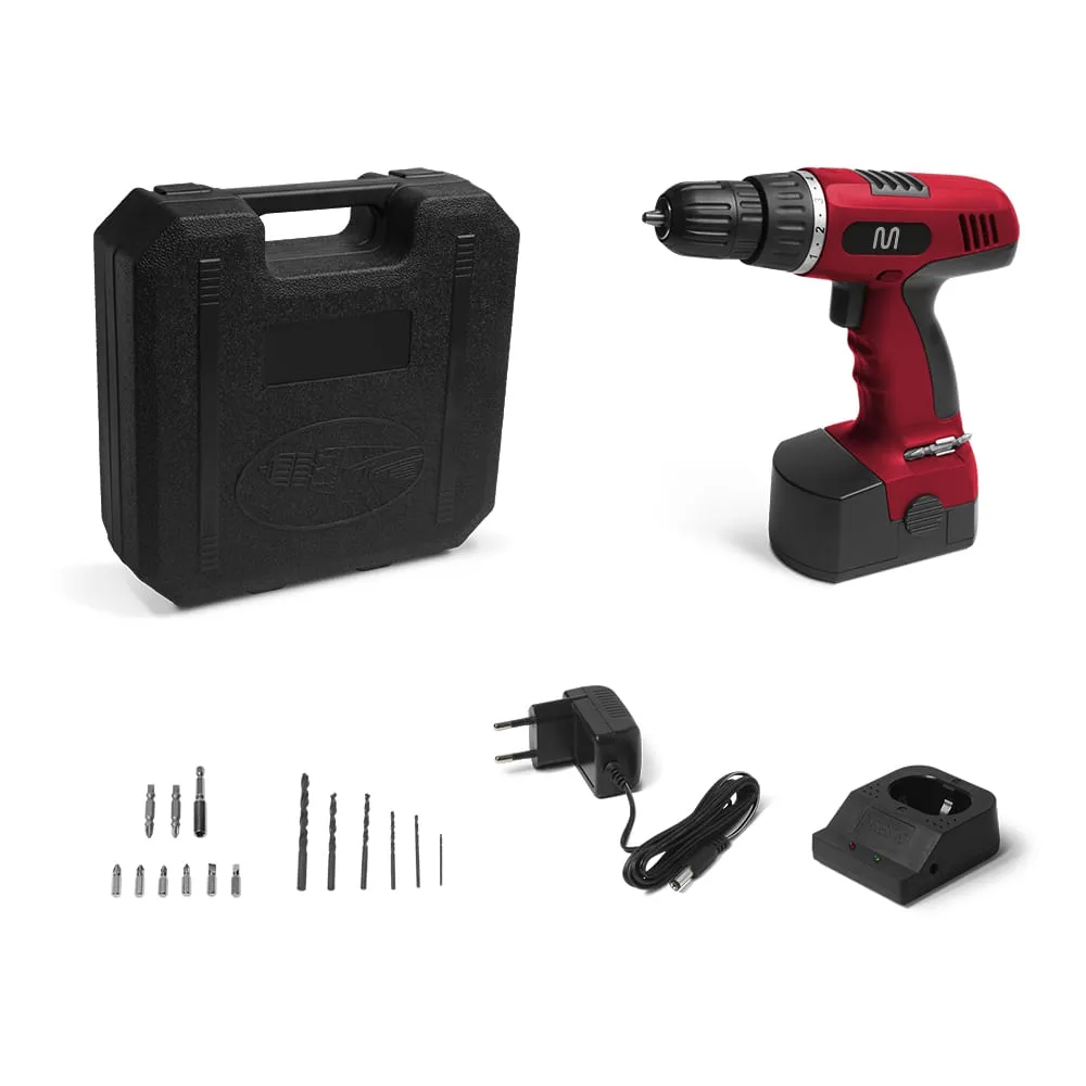 Parafusadeira e Furadeira Elétrica Bivolt Vermelho Multilaser com Maleta - HO045