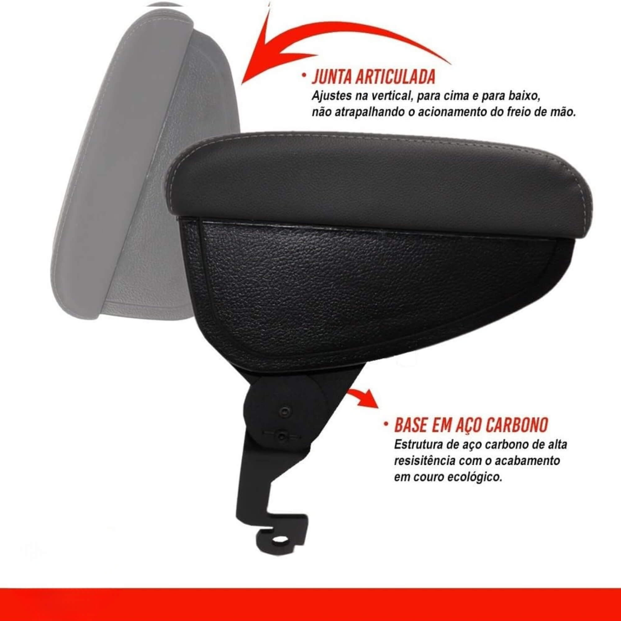 Apoio de Braço Celta 01/16 Prisma 07/12 Couro Sintético Linha Preta NAT - 400723