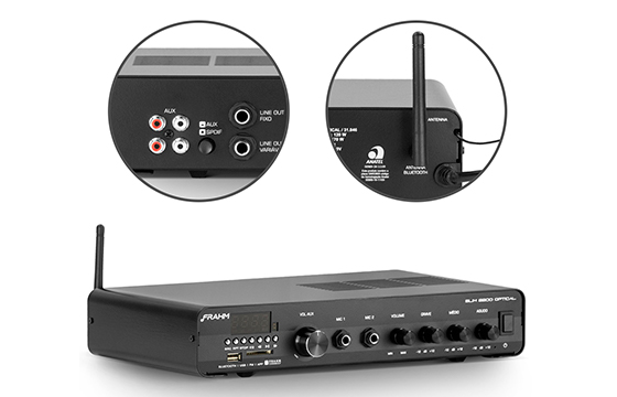 Amplificador de Som Ambiente Frahm Receiver Slim 2200 Optical Cód 31846