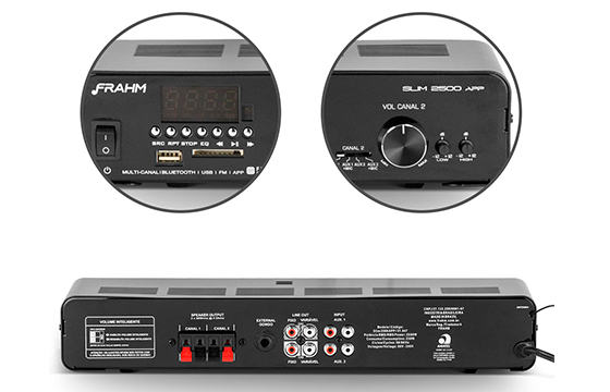 Amplificador de Som Ambiente Frahm Reciever Slim 2500 APP G2 31847