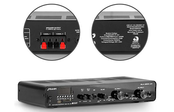 Amplificador de Som Ambiente Frahm Reciever Slim 2500 APP G2 31847