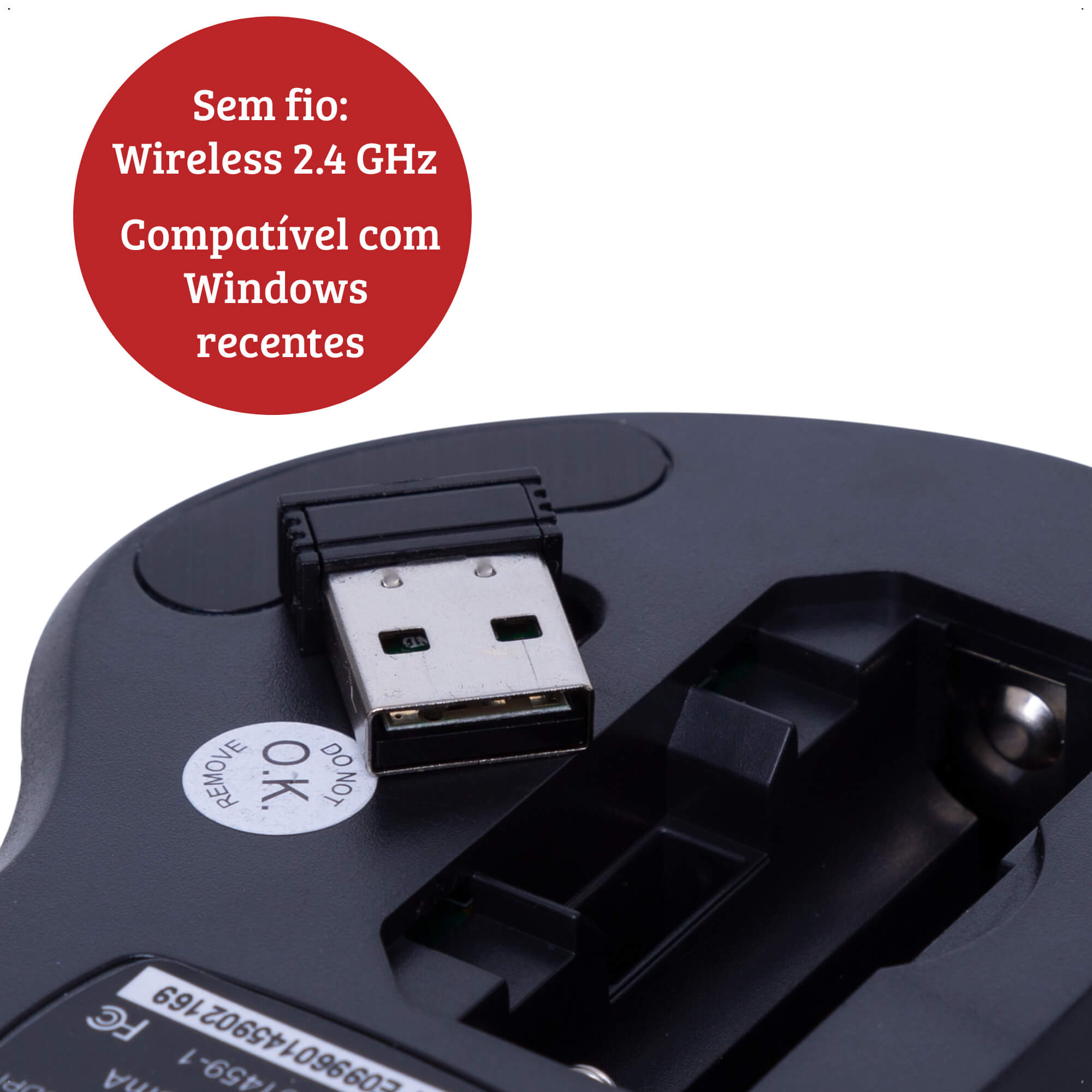 Mouse Black Ruby Sem fio 2.4 GHz 1.000 DPI 5 botões 10 Metros de Alcance Maxprint - 6014591