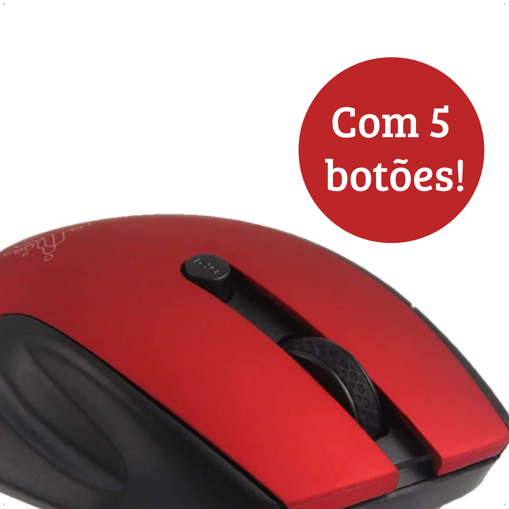 Mouse Black Ruby Sem fio 2.4 GHz 1.000 DPI 5 botões 10 Metros de Alcance Maxprint - 6014591