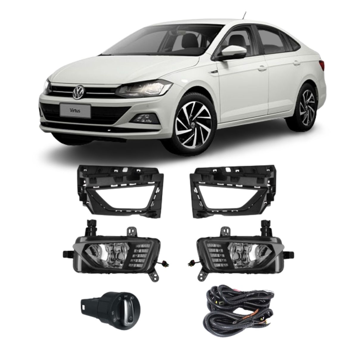 Kit Farol de Milha Volkswagen Polo/Virtus 2017 em diante SL-262710LED - Shocklight