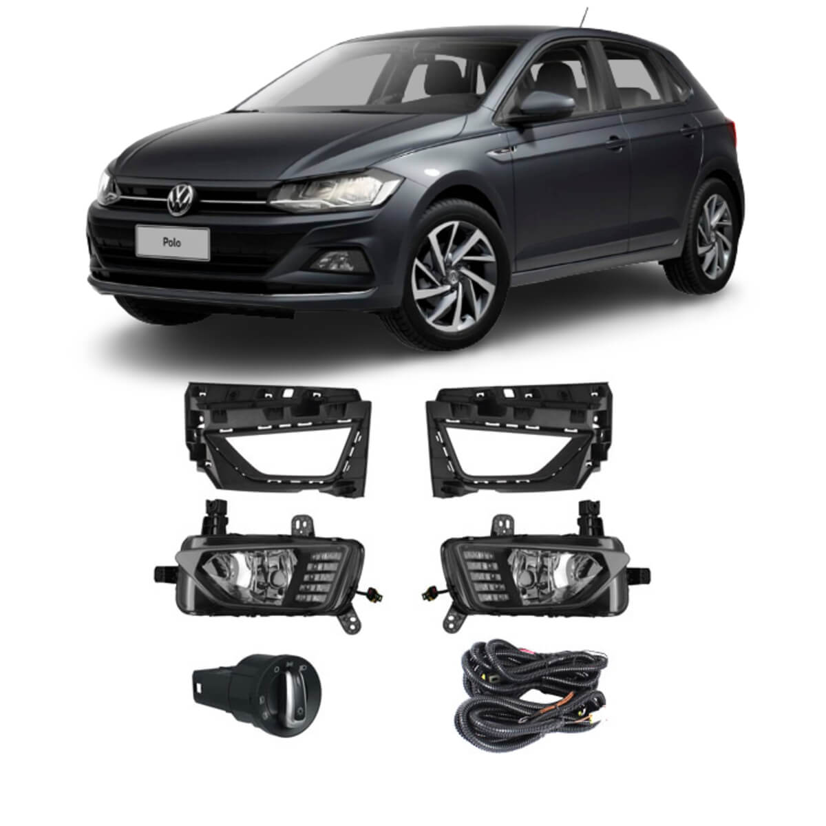 Kit Farol de Milha Volkswagen Polo/Virtus 2017 em diante SL-262710LED - Shocklight