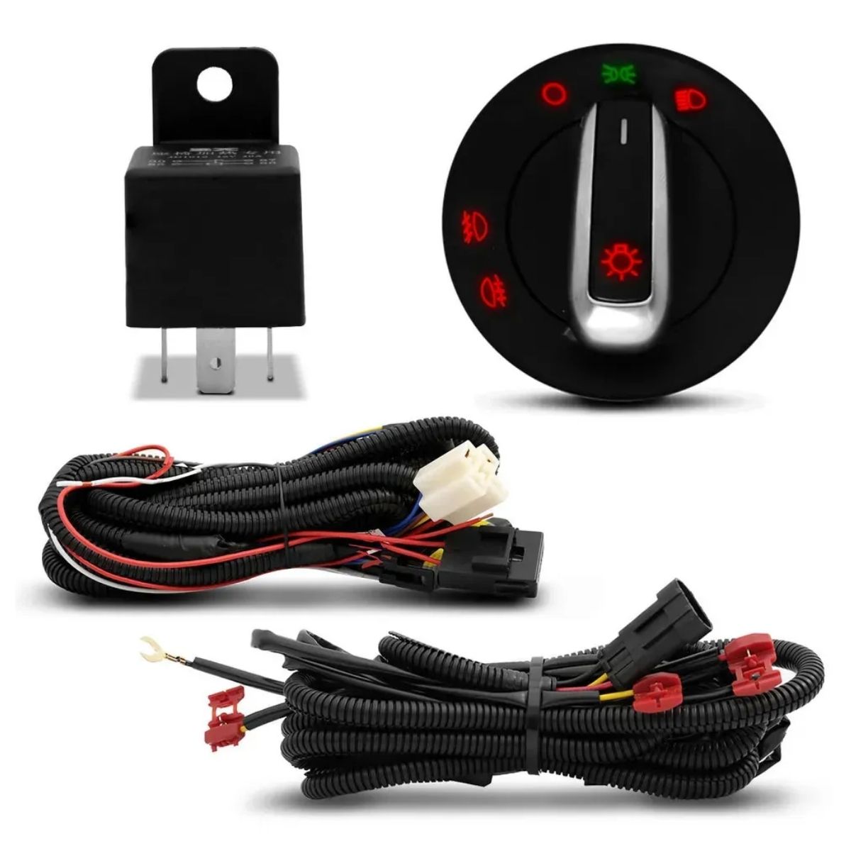 Kit Farol de Milha Polo / Virtus 2017 Botão Universal Shocklight SL-262710U