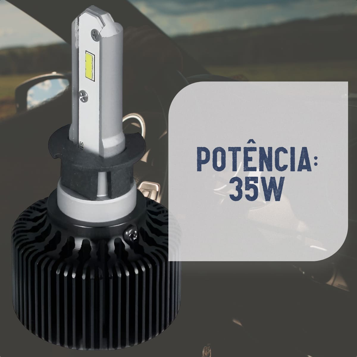 Par de Lâmpadas Super Led Headlight S11 H3 6000K 12V 35W 4000LM SLL-110003 Shocklight