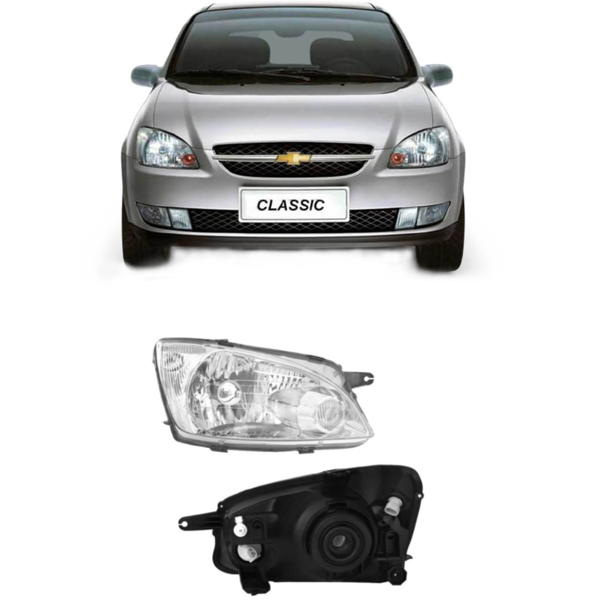 Farol Chevrolet Classic de 2011 até 2015 Suns - FP708CV - Lado Direito
