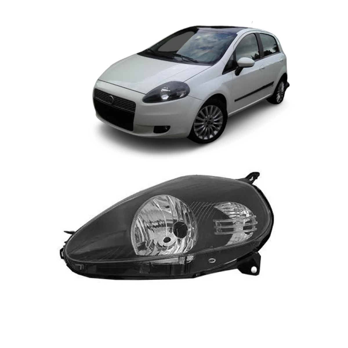 Farol Fiat Punto 2007 até 2012 Lado Esquerdo Suns - FP115FT