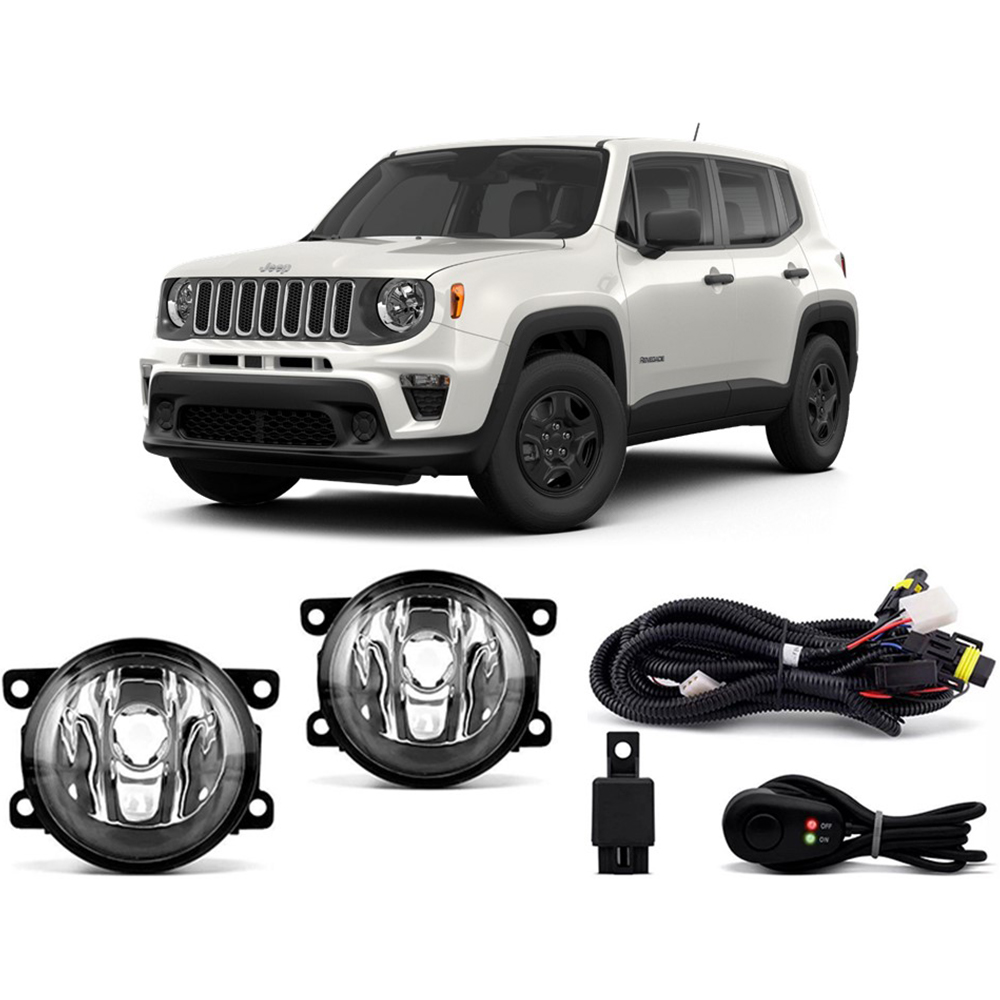 Kit Farol de Milha Jeep Renegade 2018 2019 2020 sem Moldura Suns FGS0093CY