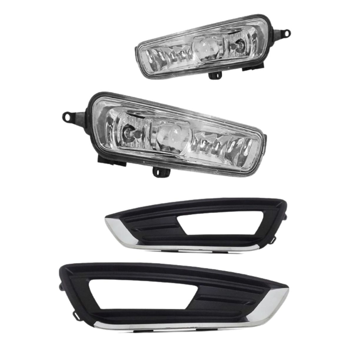 Kit Faról de Milha Ford Focus 2016-2018 c/ Molduras Botão modelo alternativo Suns FGS0423FD