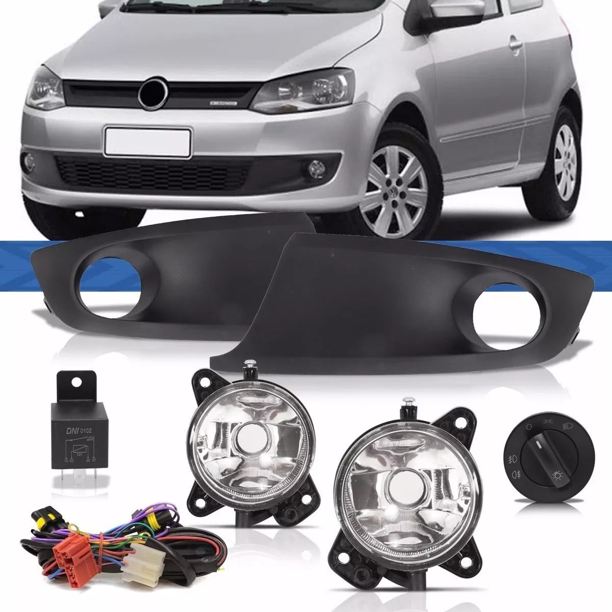 Kit Farol Milha Volkswagen Fox 2013 2014 Botão Original FGS0027VW ( Está incompleto faltando botões e chicote).