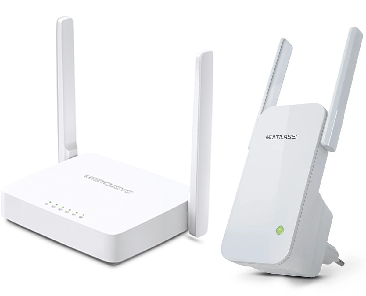 Kit Wifi Repetidor Wireless + Roteador Mercusys 300MBPS