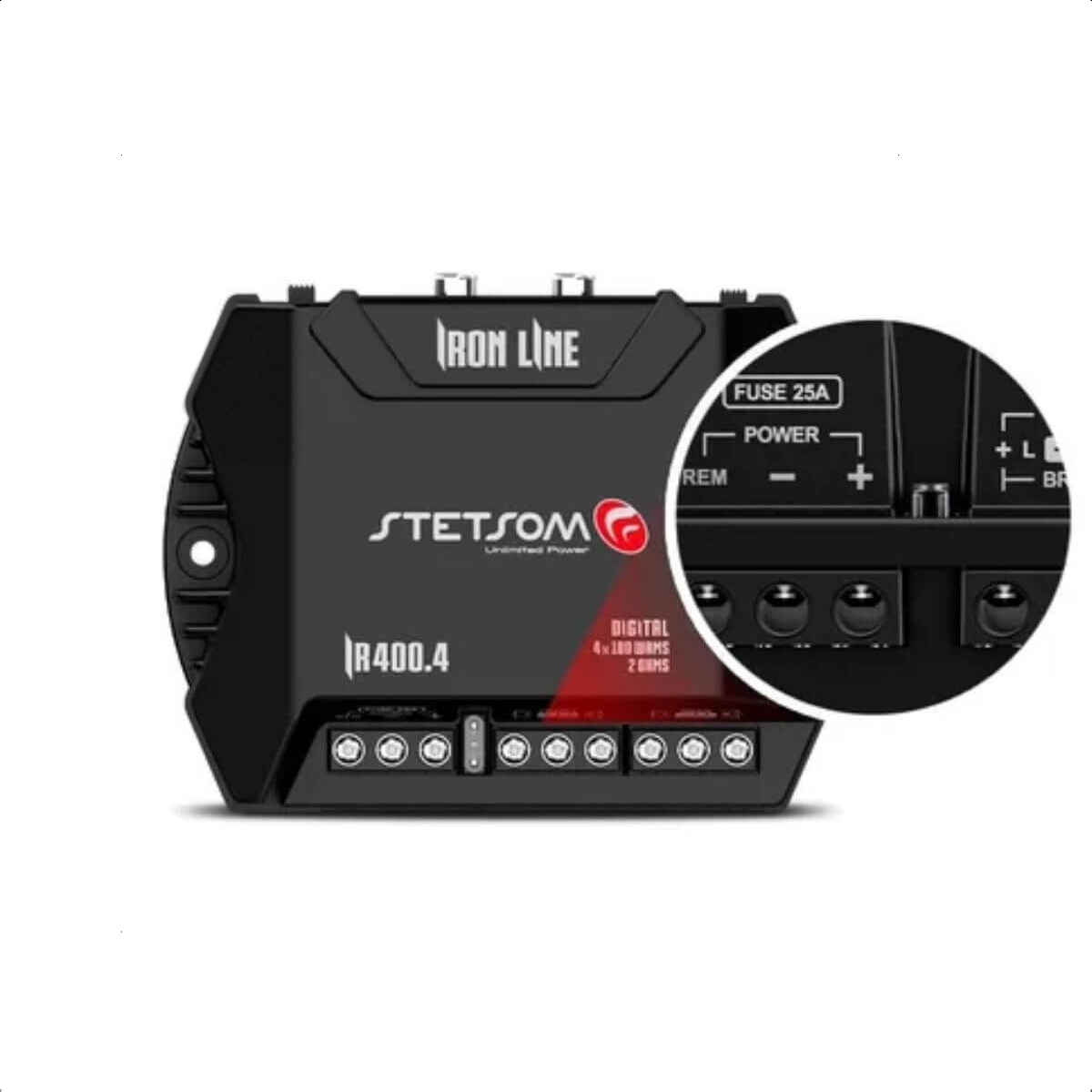 Módulo Amplificador de Potência para Som Automotivo Stetsom IR400.4 Digital 400W 4 Canais 2 OHMS
