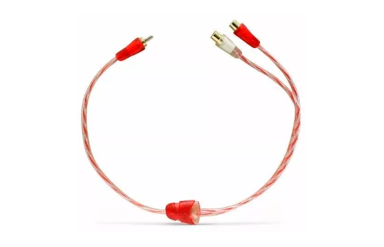 Cabo Coaxial Y RCA Cristal Bronze 1 Macho 2 Fêmeas 26.5cm Vermelho e Branco Stetsom