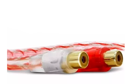 Cabo Coaxial Y RCA Cristal Bronze 1 Macho 2 Fêmeas 26.5cm Vermelho e Branco Stetsom