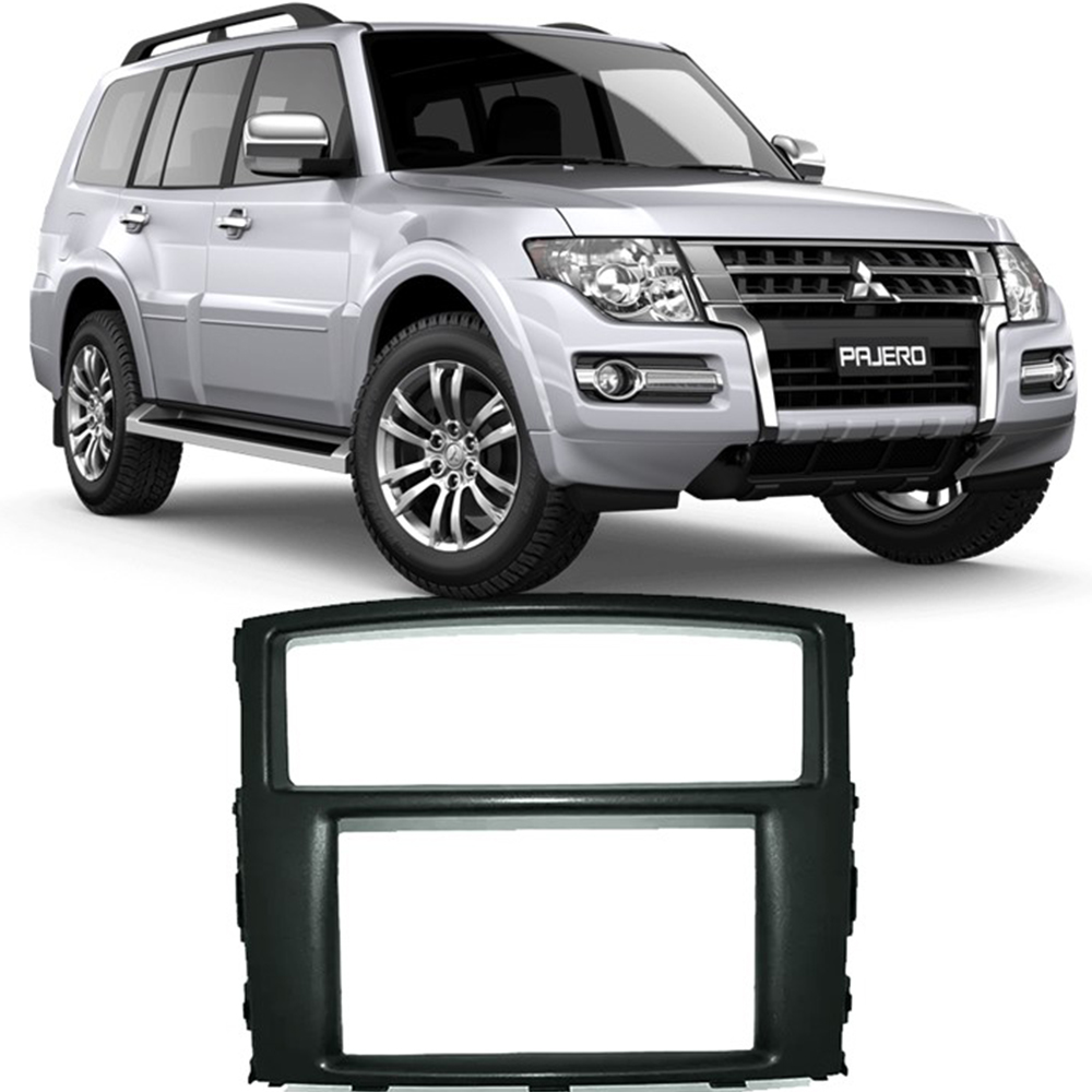 Moldura 2 Din Mitsubishi PAJERO FULL PRETA 2DIN JP/CH 2010 2011 2012 2013 EPX 329 Expex