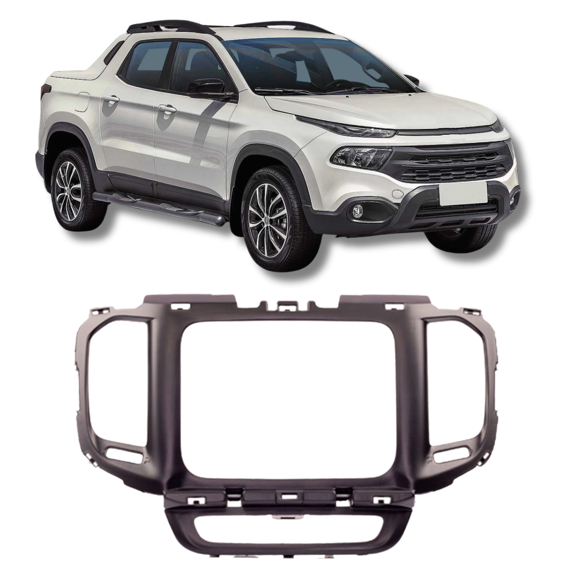 Moldura 2 Din 7 Polegadas Toro 2016 2017 2018 2019 2020 2021 Padrão Original Preta Expex - EPX 479