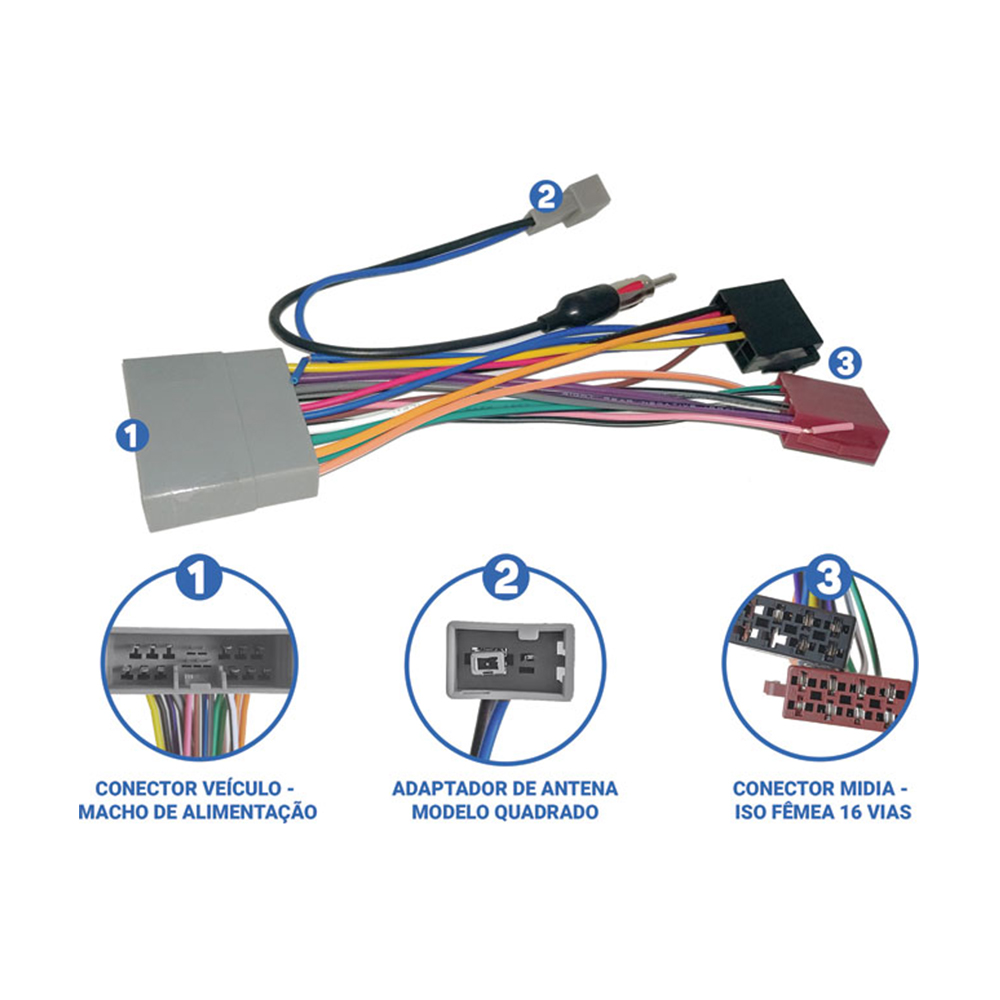KIT FACIL CHICOTE E ANTENA - HONDA NEW CIVIC 2007 2008 2009 2010 2011 FAC 001