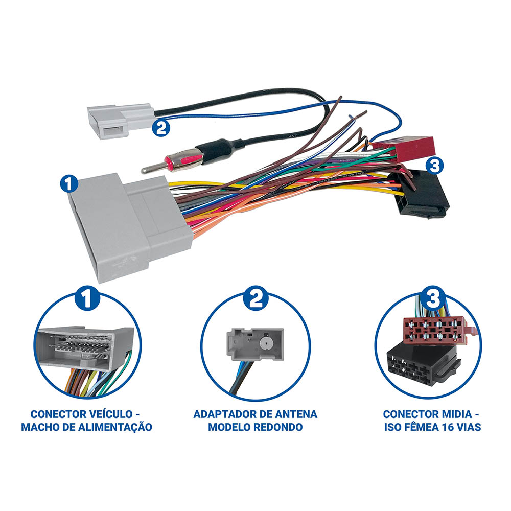 Kit Fácil Chicote e Antena Honda 2012 em diante Expex - FAC 004