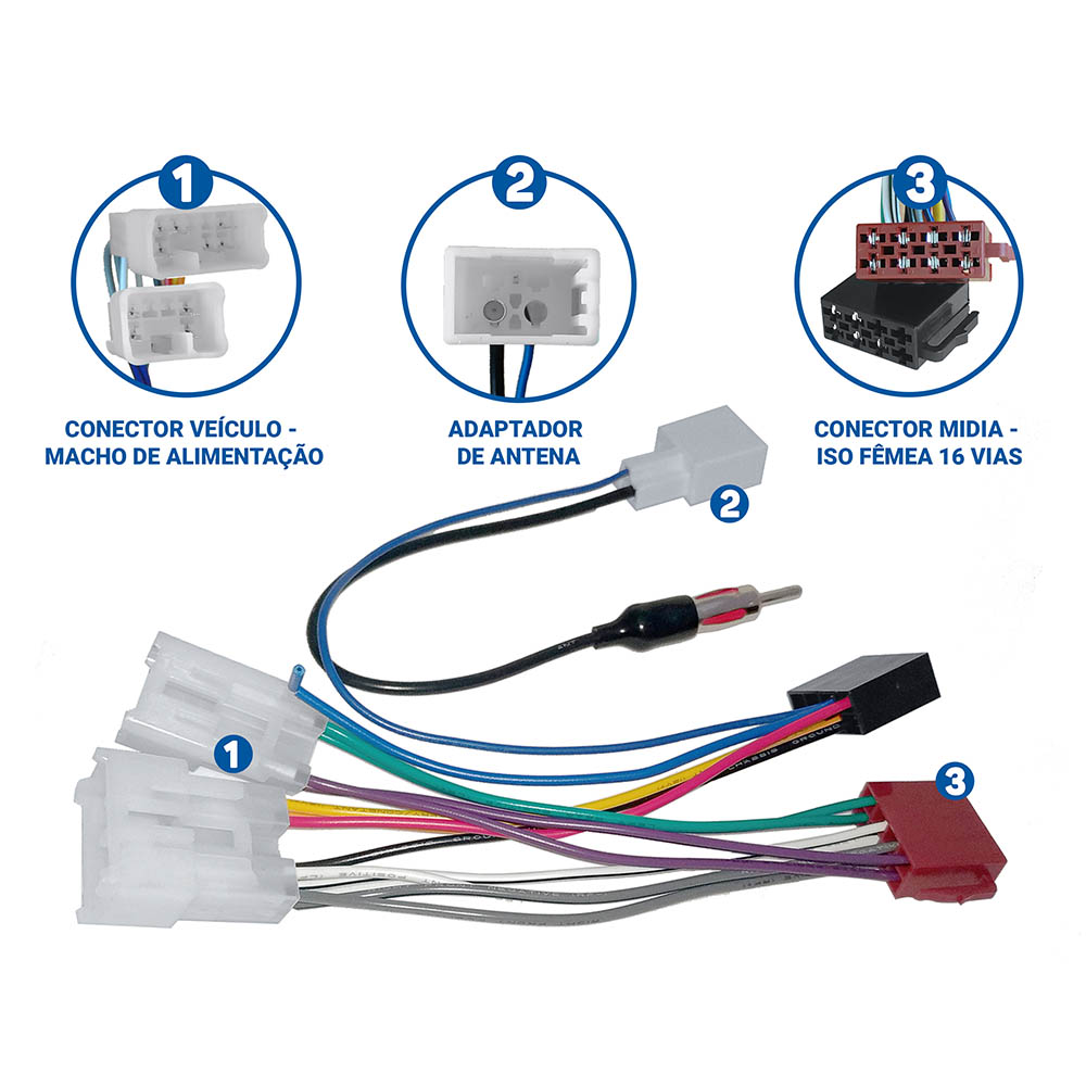 Kit Fácil Chicote e Antena Toyota Expex - FAC 014