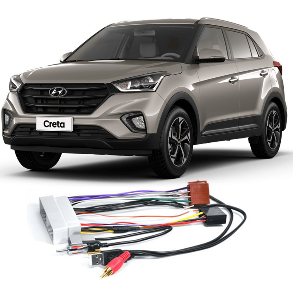 Kit Fácil Hyundai Kia com Chicote de Ligação e Adaptador Antena FAC 2017/... HY-002