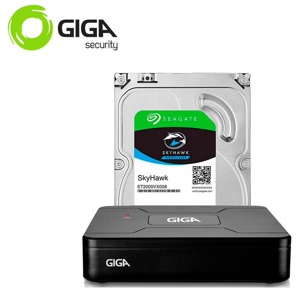 DVR 4 canais Giga Security Open HD Lite 720P + HD de 1TB - GS0084