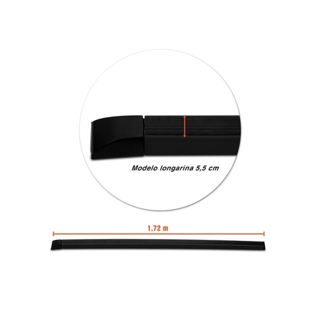 Longarina de Teto Renault Captur 2017 a 2020 Preto Projecar - RN4026