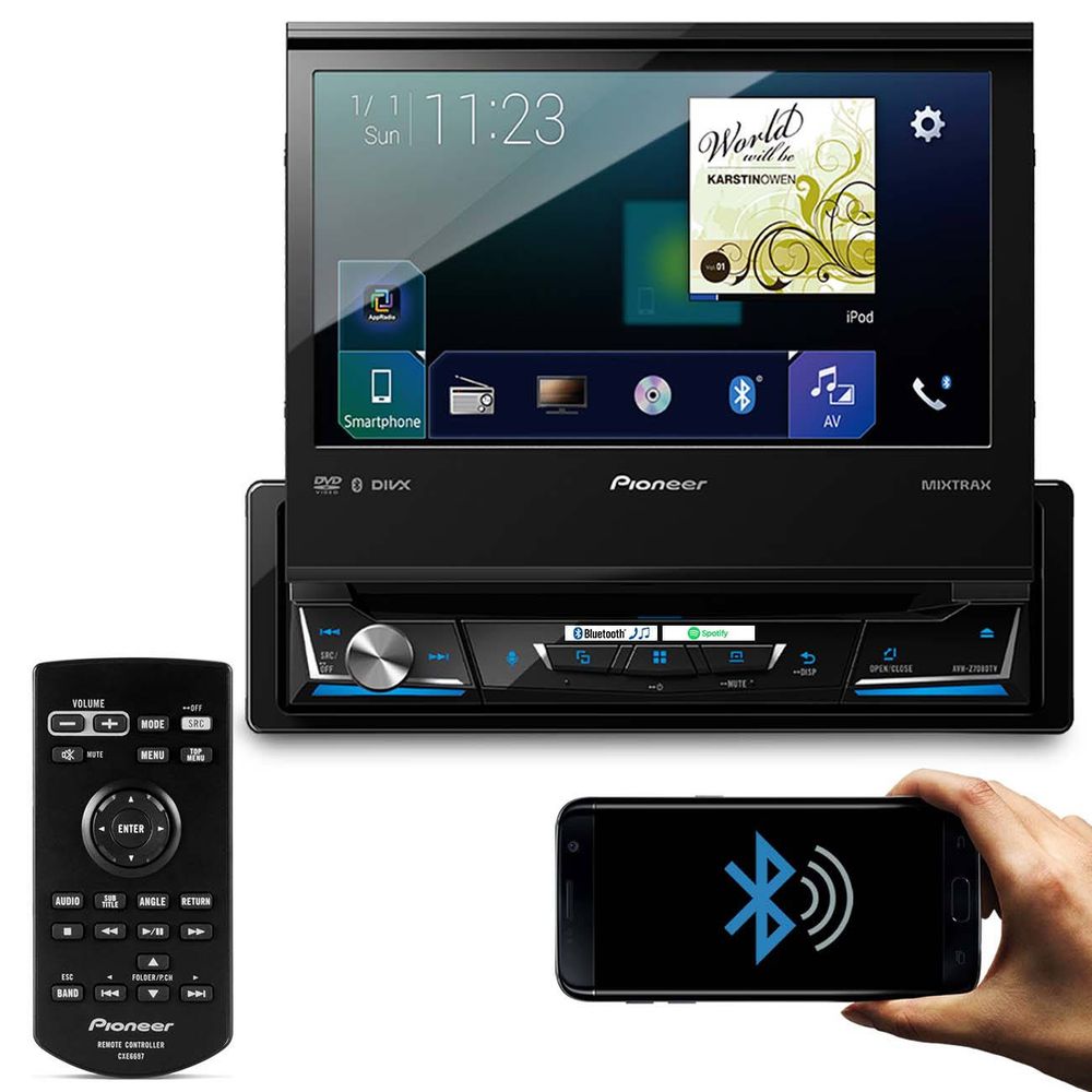 COMP Kit DVD Pioneer 7" Retrátil Avh-z7180tv + Câmera de ré