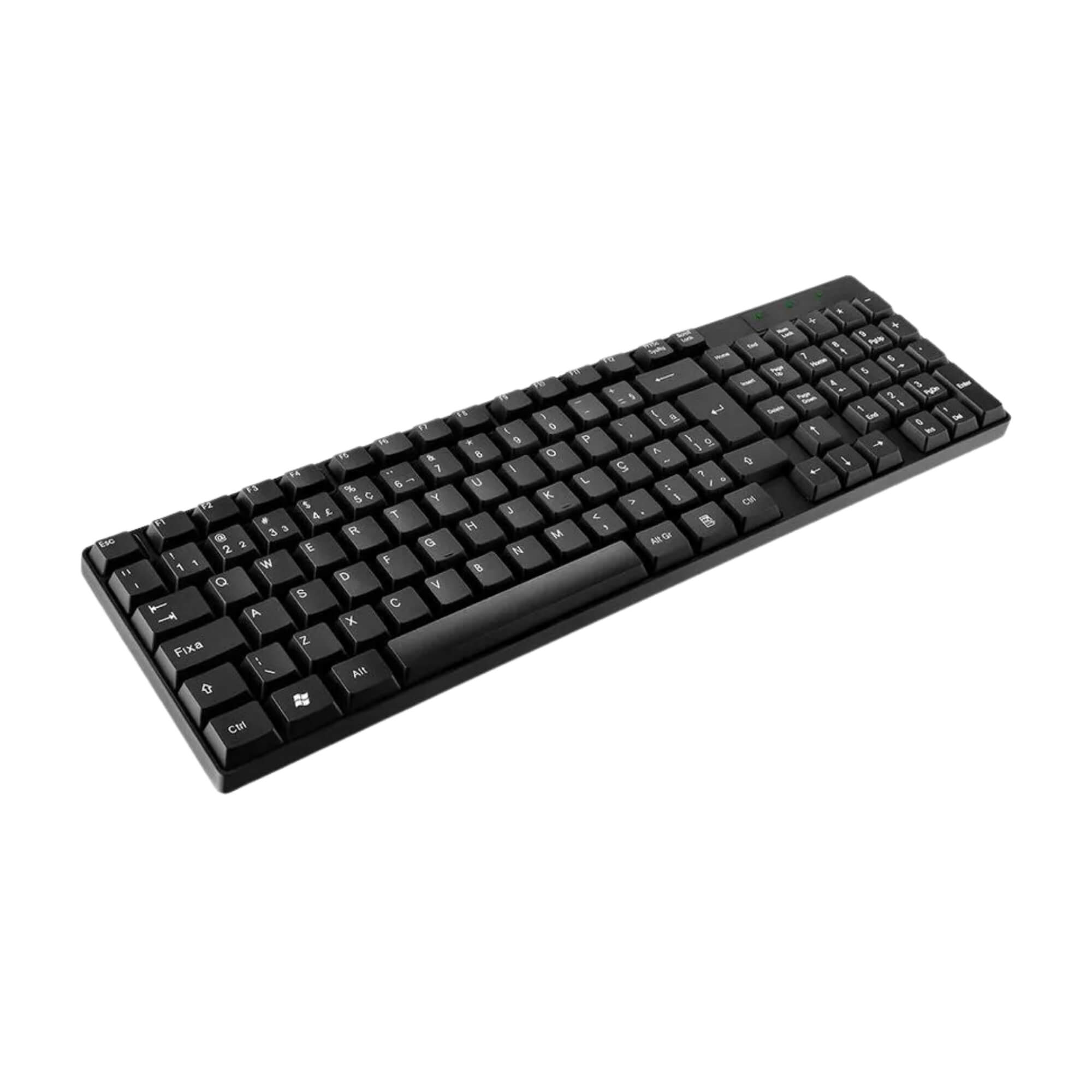 Teclado USB Basico Slim preto Laser TC193BU Multilaser
