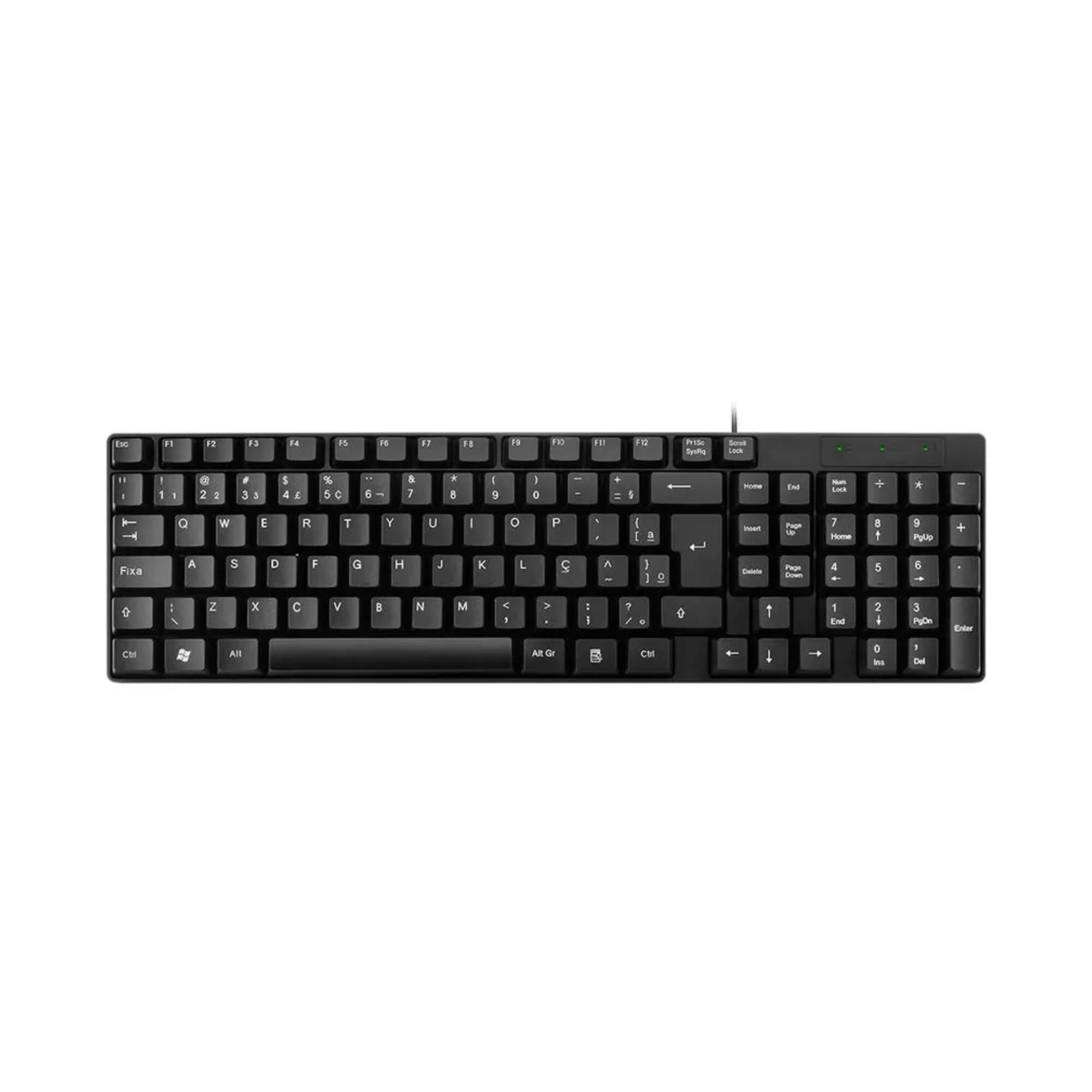 Teclado USB Basico Slim preto Laser TC193BU Multilaser